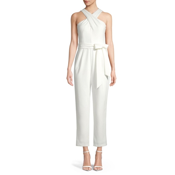 Eliza J Pants - Eliza J  Twisted Front Jumpsuit  Ivory